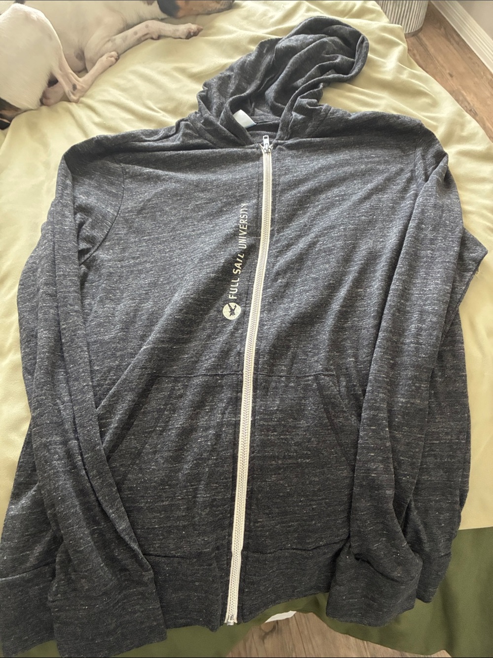 Dark Gray Zip-Up Hooded lightweight jacket